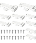 10 Pack F 2590 Replacement Sash Locks With 20 Self Tapping Screws, white alloy, DIY window latch replacement hardware