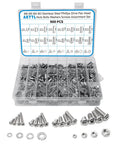 Huge 900 Piece Stainless Steel Nuts And Bolts Set With Metric M3 M4 M5 M6 Screws Pan Head Phillips Drive And Flat Washers 24 Sizes