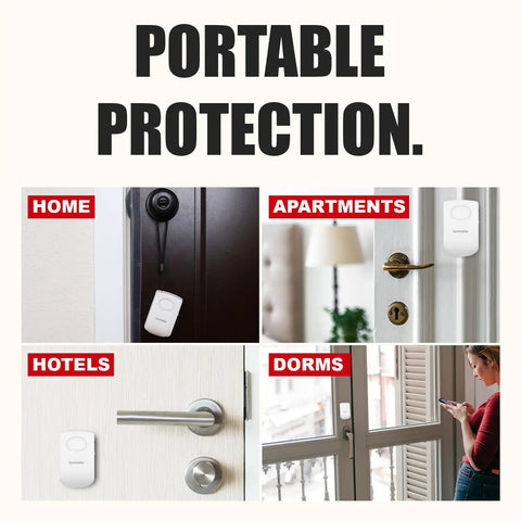 Two Pack Door Handle Alarm With 130dB Vibration Trigger, Super Loud Home Security Alarm For Doors, Keeps Nosy Intruders At Bay And Kids Safe, Great For Toddlers, Elderly, Hotels, Travel, And Bedrooms, Easy Setup portable protection for home, apartments, hotels, dorms