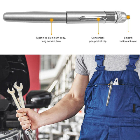 Precision Oiler Pen For Cars And Machines With Aluminum Body Pocket Clip And Cap Portable Pinpoint Lubrication Tool For Exact Grease Application And No Fuss Overfill Worries., machinist apron clip-on view