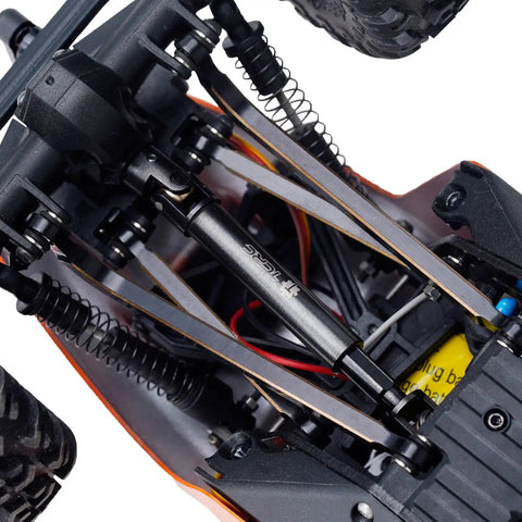 Underside view of a Heavy Duty Hardened Steel Extended Drive Shaft with D Shaped Ends for Axial AX24 XC1 RC Car Upgrade