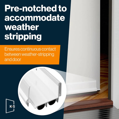 Adjustable Double Bubble Door Sweep Draft Stopper Under Door Seal For Exterior Doors White 36 Inch Two Pack Easy Install Keeps Drafts Out And Helps Seal Gaps At Thresholds