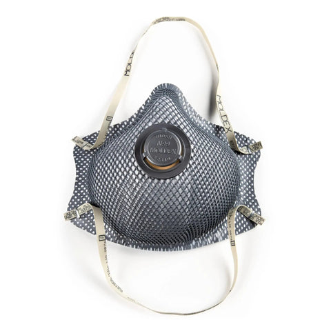 N99 Particulate Respirator Half Facepiece With Exhale Valve Dura Mesh Shell For Longer Lasting Fit Two Strap Comfort