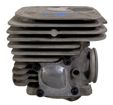 Side view of Genuine OEM Cylinder and Piston Kit For Husqvarna Chainsaws 372 372XP 372XP X Torq 575255703 metal cylinder