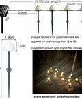 Mushroom Solar String Lights 15-Piece Set 29.5 Ft Total Warm White 8 Modes Outdoor Fairy Lights detail and setup image