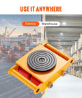 Heavy Duty Industrial Machinery Mover Dolly Built Tough With Four Smooth Rolling Pu Swivel Casters And Eight Ton Capacity on a warehouse floor.