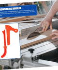 Heavy Duty Woodworking Push Blocks 2 Pack Table Saw Safety Sticks Non Slip Carpenter Push Tool shown in use at table saw.