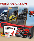 3S 11.1V 5200mAh Lipo Battery With Deans T Connector Beefy Hard Case 80C for RC models shown with RC vehicles