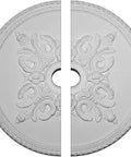 Milton Ceiling Medallion 40-5/8 Inch Outer Diameter, 5-1/2 Inch Inner Diameter, 1-3/4 Inch Projection, detailed two-piece design