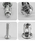 Close-up views of 16 Piece M6 X 25mm Zinc Plated Petal Nuts Rock Solid Expansion Screw Jack Anchors for drywall use.