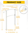 Adjustable Three Foot Steel Step Handrail For Outdoor Stairs Compatible With Two Or Three Steps Built Tough dimensions illustration with measurements.