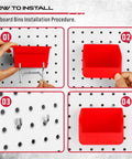 All In One Pegboard Hooks Set For Garage And Workshop Organization, 121 Piece Chrome Plated Metal Hooks With Bins And Tool Hangers