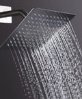 8 Inch Stainless Steel Rain Shower Head With High Flow Output, Square Rainfall Design, High Pressure Performance For An Epic Spa Like Shower, Chrome Finish, Durable Solid Metal Construction For Lasting Use mounted on wall