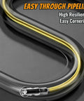 Pro Grade 40 Foot Heavy Duty Fish Tape Cable Puller Kit With Pulley And Tape Fastener in transparent conduit showing flexibility