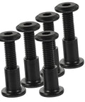 Premium Binding Screws And Countersunk Cap Nuts Designed For Hassle Free Install On Scrapbooks showing five black binding screws.