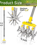 Heavy Duty Rotary Cultivator With Extra Large Tines And 74 Inch Long Handle size dimensions and specifications
