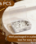 16 Pack Tablecloth Weights With Crystal Teardrop Pendants And Metal Clip Clamps For Glass Table Cover Hangers in a storage box