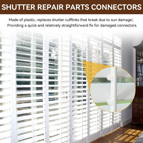 Vinyl Shutter Repair Clips Kit 10 Pack for Rear Tilt Window Shutters Replacement Connectors and Cufflinks Easy Fix