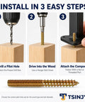 165 Piece M4 And M6 Zinc Plated Hanger Bolts Kit With Double Headed Self Tapping Dowels for DIY Furniture Installation Steps