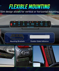 Eight Gang Slim Wireless Switch Panel for Cars RVs and UTvs with flexible vertical or horizontal mounting options shown.