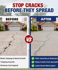 Before and after comparison of driveway using Heavy Duty Concrete Crack Filler Self Leveling Cement Sealant Gray Caulk.
