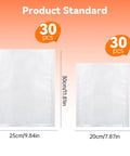 Grab And Go Vacuum Sealer Bags 60 Pack Set For InstaSeal Pre Cut Two Size 9.8 By 11.8 Inch And 7.8 By 9.8 Inch Keeps Food Fresh Easy Storage