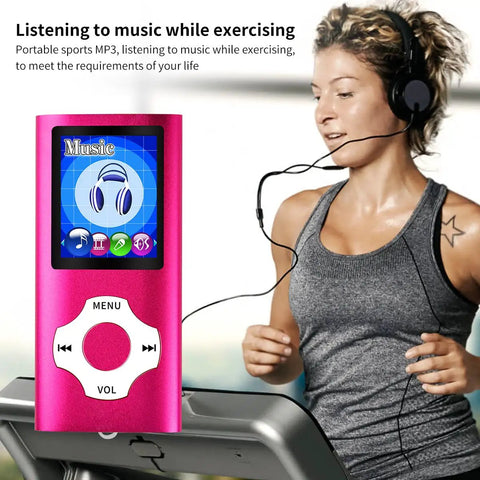 Woman exercising with Portable MP3 Player With 1.8 Inch LCD Screen Video And Voice Recording FM Radio Ebook And Photo Viewer