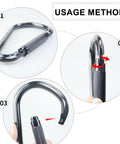 Auto Twist Lock Aluminum Carabiner 22kN Rating With Huge Opening Gate usage demonstration in three steps