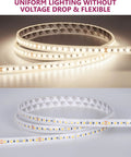 Outdoor 16.4 Ft IP67 Waterproof 24V Neutral White 4000K LED Strip Light High Density 600 LEDs Tape illuminated.