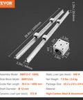 Dope Linear Rail Kit 1000mm SBR12 with two rails and four SBR12UU sliding blocks for smooth precise movement in automated machines.