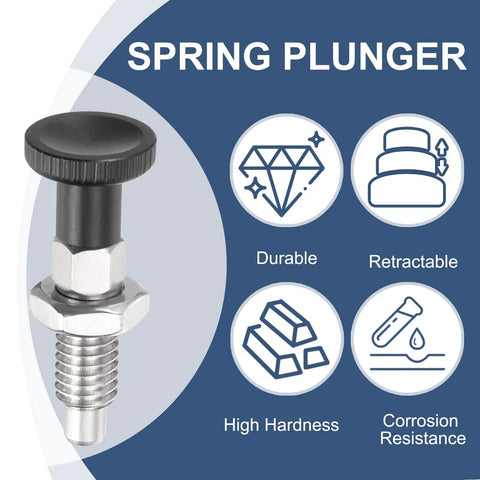 Tough As Nails M10x1.5 Ball Nose Spring Return Index Plunger Built From Bulletproof 304 Stainless Steel for plug and play positioning.