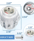 Single Shower Knob Replacement Kit for 600 Series Tub and Shower Faucets with Clear Acrylic Knob, Set Screw, Button Fit