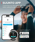 D5 Wrist Dive Computer With USB Cable Black, 100m Water Resistant, Wireless Tank Pressure shown with app customization.