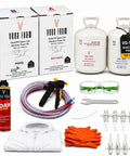 Solid Open Cell Injection Foam Insulation Kit includes two canisters, gloves, goggles, and application tools for 100 cu ft coverage.