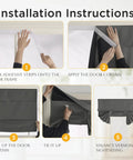 Installation instructions for 100 Percent Blackout French Door Curtain Panel 26 By 40 Inches Gray For Door And Window Room Darkening Thermal Insulated Privacy Shield Adhesive Glass Window Cover One Panel