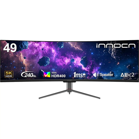 UltraWide 49 Inch Gaming Monitor 5120x1440 QHD 240Hz Refresh Rate Curved VA Panel 32:9 Ultrawide For Gamers HDR400 front view