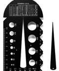 Front view of Wen ME210G metric/imperial metal thread-pitch multi-gauge, two-pack in black with carrying case