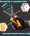 Premium Woodworking Miter Clamps Pliers Kit With Ten Durable Spring Clamps And One Adjustable Plier For Precision Cutting Secure Joints And Pro Level Finish On All Your Diy Projects Today. Adjustable miter clamp plier in gloved hand, 0-2 inch trim use