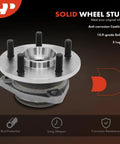 2 Pack Front Wheel Bearing And Hub Assembly That Fits Jeep Cherokee Wrangler Grand Cherokee Comanche TJ Wagoneer And Grand Wagoneer 1989 Through 1999 Models Off Road Ready, visible with 5 lug bolts and anti-corrosion coating.