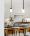 Dark Bronze Dual Glass 1 Light Mini Pendant Ceiling Light for Kitchen Island and Living Room, Adjustable Hanging Fixture