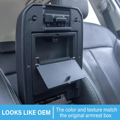 Hidden Center Console Storage Box For Toyota Tacoma 2016 To 2023 Armrest Organizer with open compartment