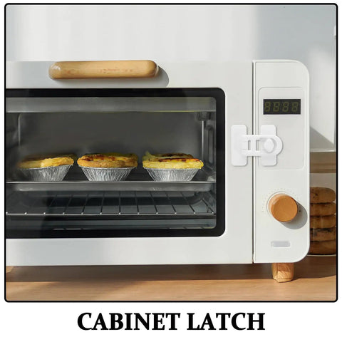 Four Pack Cabinet And Oven Door Safety Locks For Childproofing Home And Daycare, Durable Plastic Latches For Ovens