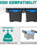 Must Have Heavy Duty Ceiling Storage Rack For Garage, Overhead Bin System With Adjustable Height, 176 Lb Capacity installation