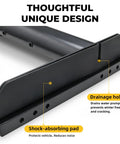 Heavy Duty Truck Ladder Rack With 800 Lbs Capacity For Large Size Pickups, Aluminum Construction, Rust Resistant, Weatherproof Coating, Lightweight Yet Durable, Easy Mounting And Secure Cargo Storage, black shock-absorbing pad with drainage holes