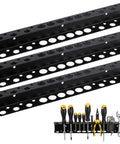 Three Pack Heavy Duty Screwdriver And Pliers Organizer Wall Mount Rack, 16.75 Inch Metal Tool Holder With Screws And Anchors