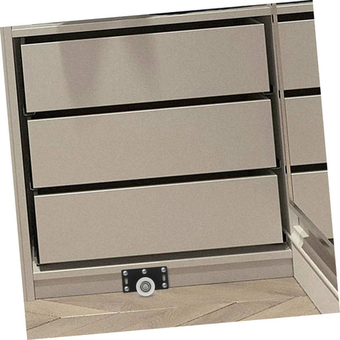Effortless sliding door upgrade with a heavy duty roller and track kit installed on a wardrobe drawer