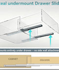 Heavy Duty 10 Inch Bottom Mount Soft Close Drawer Slides Kick Up Your Cabinets With Rock Solid Support And An Effortless 88 Pound Load Rating For Quick Home Refreshes And Zero Drama Diy Projects showing clear under-mount installation.