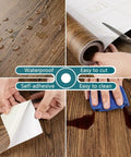 Thick Rustic Wood Wallpaper Peel And Stick 15.7 Inch Wide By 354 Inch Long Self Adhesive Vinyl Wrap showing waterproof surface and easy application.