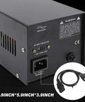 Back view of Beefy Heavy Duty Voltage Converter Transformer Step Up Down 110V To 220V And 220V To 110V with power cord.