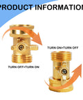Heavy Duty Solid Brass Garden Hose Shut Off Valve Three Quarter Inch 2 Pack With Four Extra Rubber Washers Easy Grip Leak Proof Water Shut Off For Outdoor Hoses brass valve, turned on and off